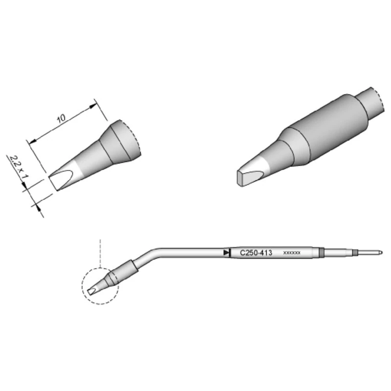 Jbc C250413 Soldering Tip for Aluminium 2 A, Chisel