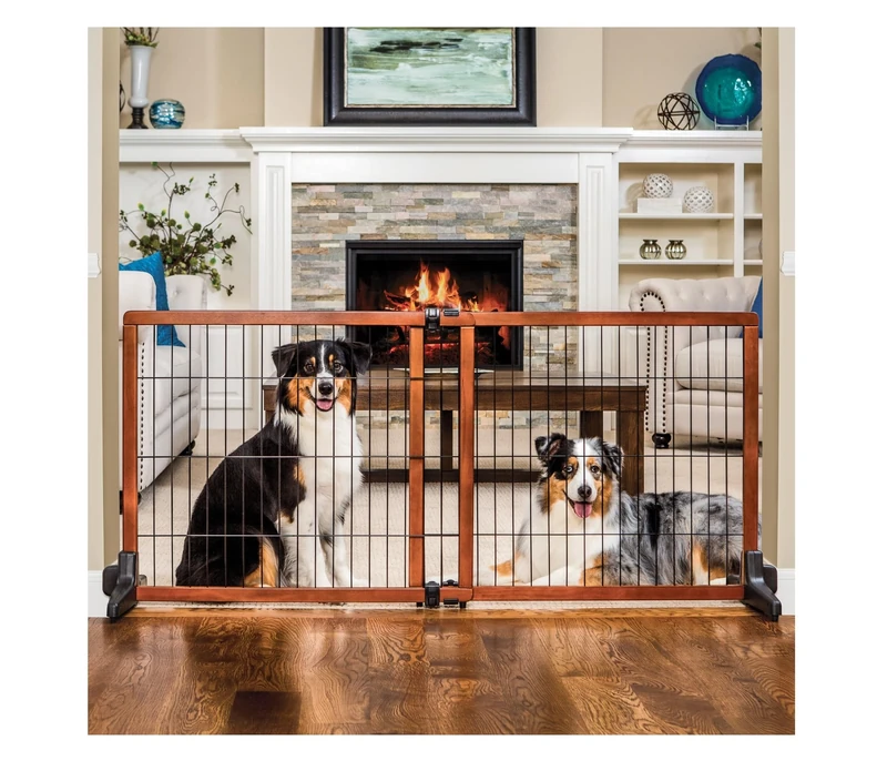 Carlson Pet Products Design Studio Freestanding Wood Pet Gate, Extra Tall/Extra Wide