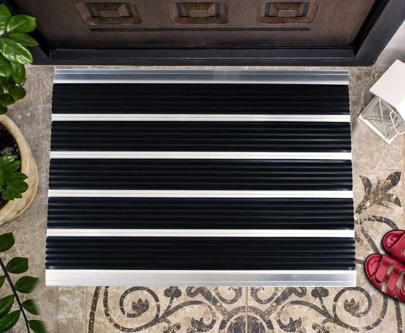 Doortex Alumat, Outdoor Entrance Mat/Scraper Doormat, Black, 39 x 60 cm