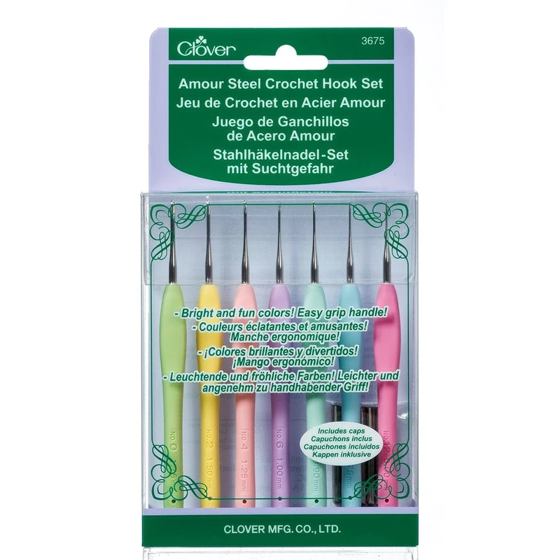 Clover Amour Steel Crochet Hook Set, Metal, Assorted, 1 - Image 1