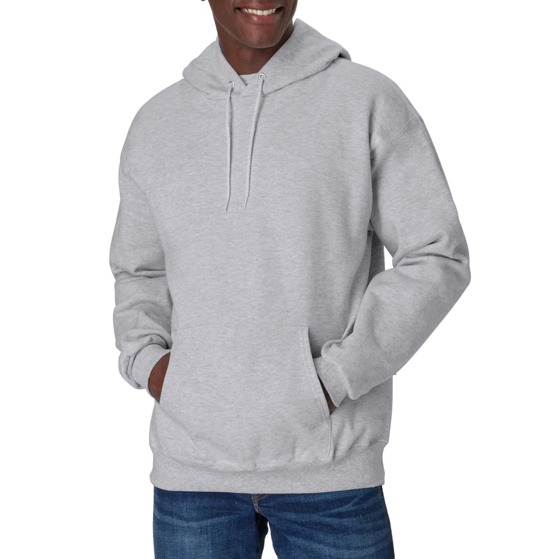 Hanes Unisex-Adult mensOF170Ultimate Cotton Pullover Hood Long Sleeve Hooded Sweatshirt - Gray - XXXL