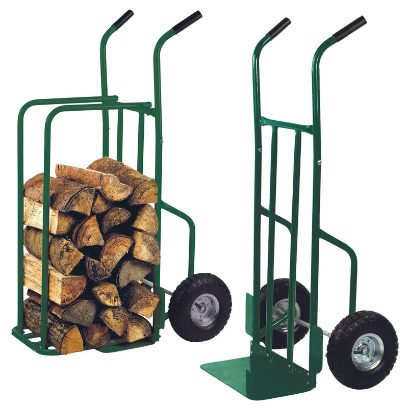 Provence Outillage 07511 Log Trolley Maximum Load 250 kg + inflated Wheels Green