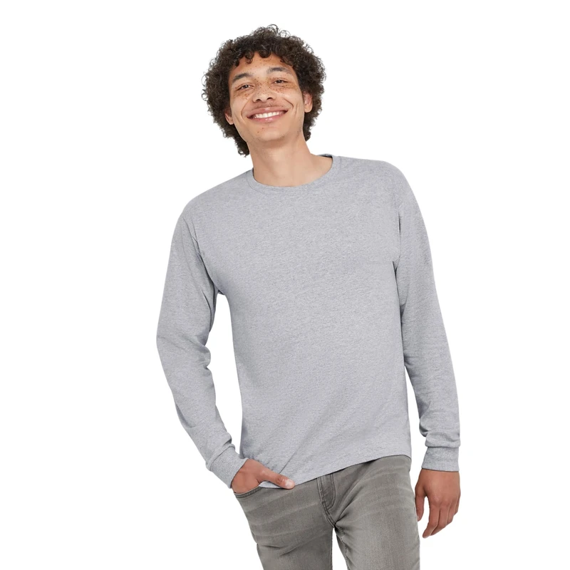 Hanes Men's Long-Sleeve ComfortSoft T-Shirt (Pack of 4) - Gray - XXXL