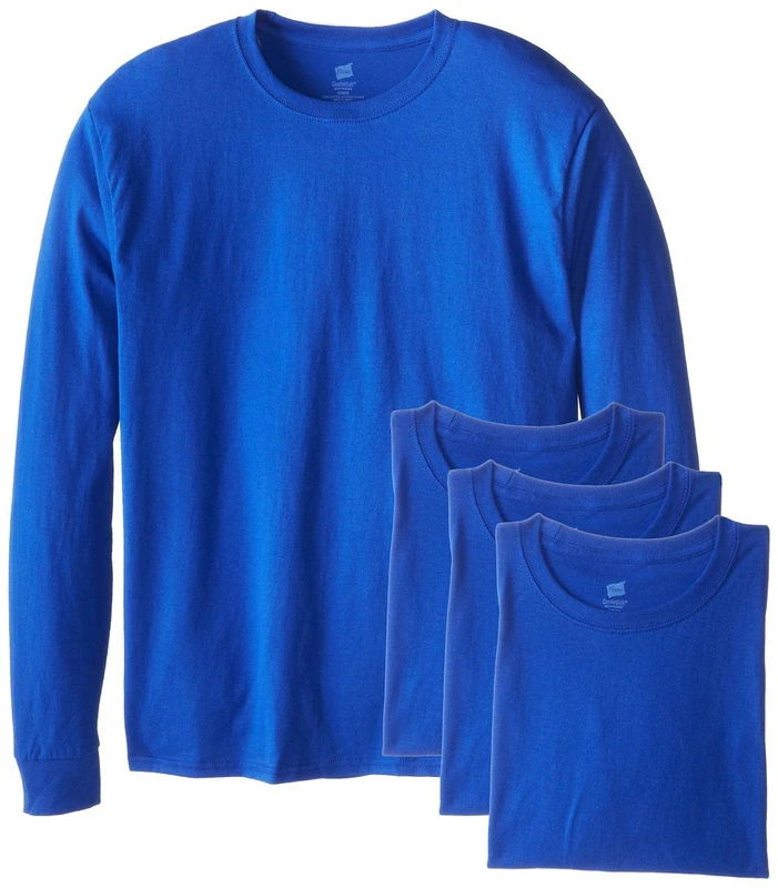 Hanes Men's Long-Sleeve ComfortSoft T-Shirt (Pack of 4) - Blue - XXL