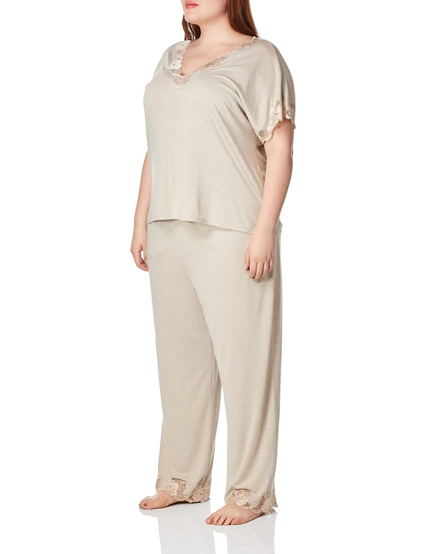 Natori Women's Short Sleeve Pajama Setzen 短袖睡衣套装zen 꽃무늬 반소매 파자마 세트zen Conjunto Pijama De Manga Cortazen Floral Pyjama-Set Mit Kurzen Ärmeln, Heather Cashmere, Large