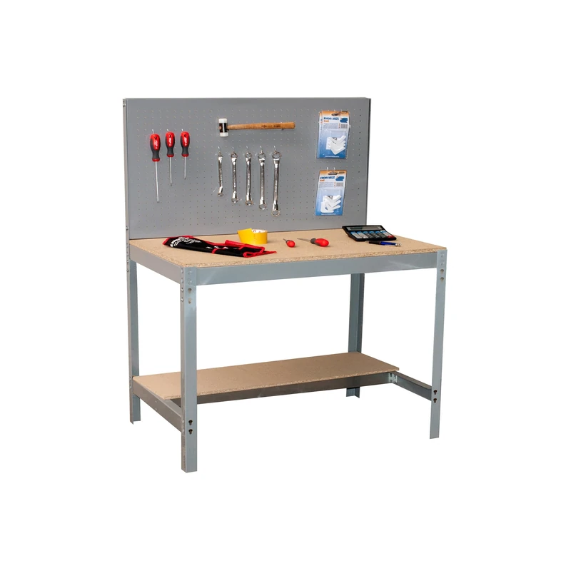 Simonrack BT2 1200 1440 x 1200 x 600 mm 600-250 kg Simonwork Y 1 Two Perforated Shelves - Dark/wood