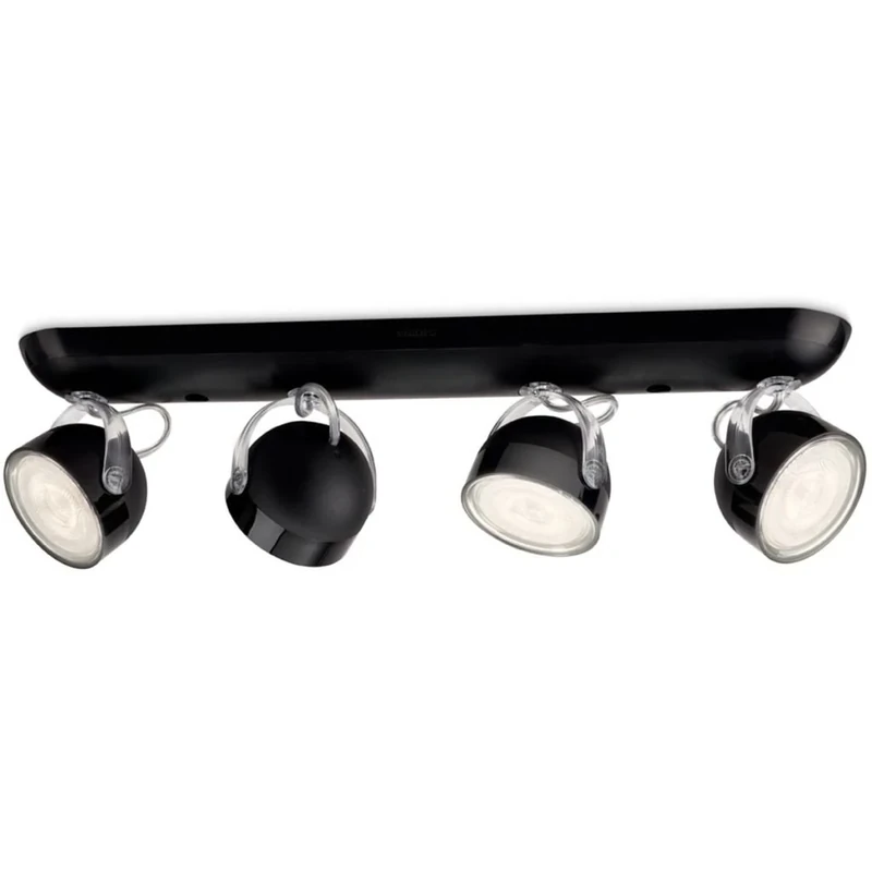 Philips MyLiving LED bar spotlight bar 4 bulbs, white, Plastic, black, 4er Spot, LED 3 watts 230 volts