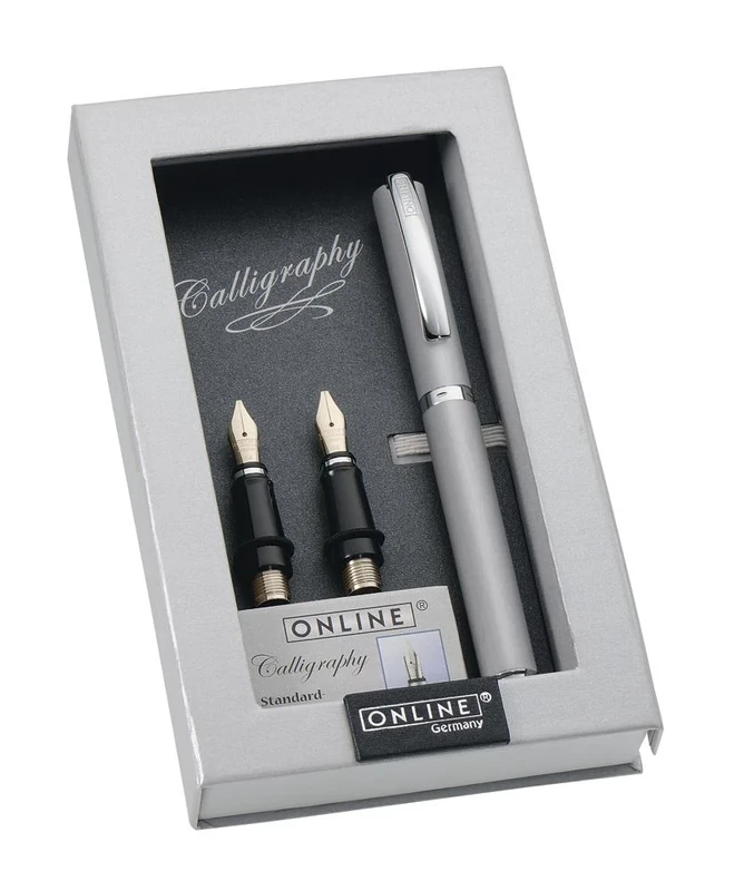 Set Best Writer calligraphy pen Vision Classic Silver, nib 1,4mm, 0,8mm, 1,8mm in Magnet Box