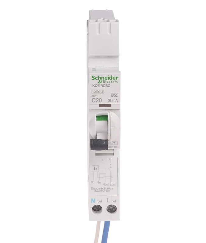 Schneider Electric - Acti 9, iKQE RCBO, Earth Leakage Circuit Breaker, 20A, 30mA, 10000 A, SEE120C03