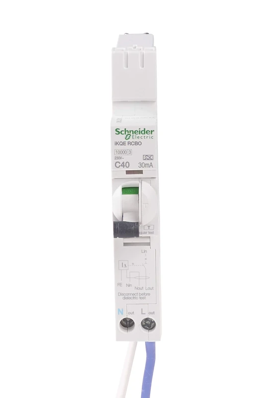 Schneider Electric, SEE140C03, iKQE RCBO, Earth Leakage Circuit Breaker, 1P + N, 40A, 30mA, 10000 A