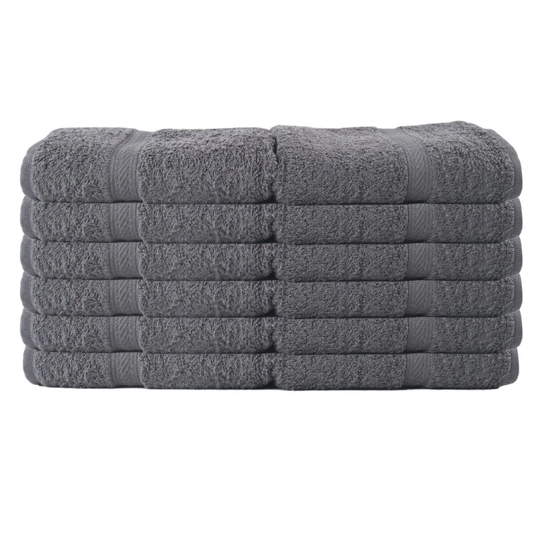 Westward Ho! 50 x 85 cm Combed Cotton Cotton Hand Towel 390 GSM, Pack of 12, Graphite