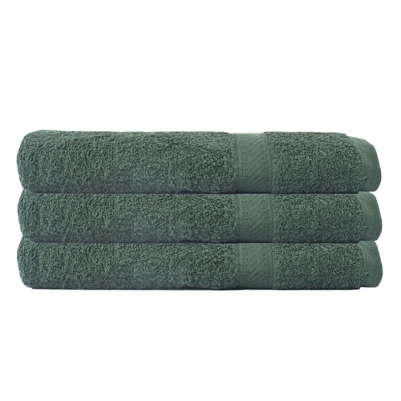 Westward Ho! 100 x 140 cm Combed Cotton Cotton Bath Sheet 390 GSM, Pack of 3, Dark Green