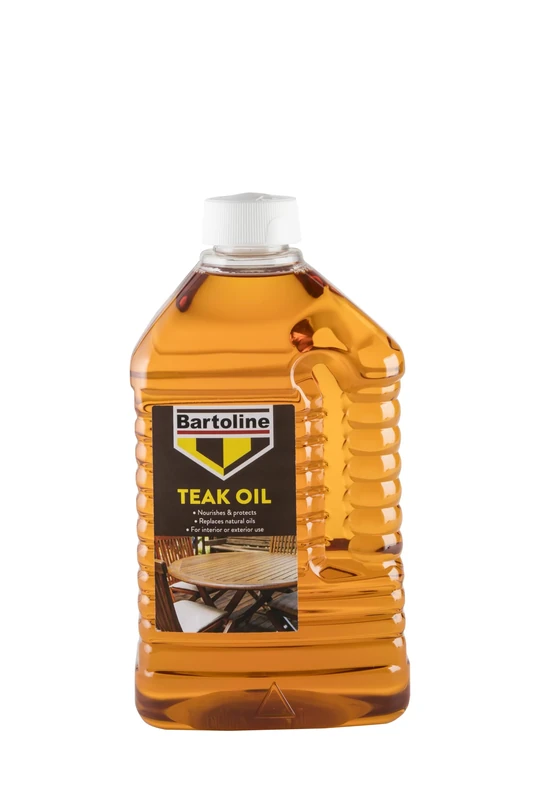 Bartoline Teak Oil 2L, Deep Penetrating Wood Oil for Outdoor and Indoor Furniture, Garden Furniture, Hardwood Protection and Teak Care