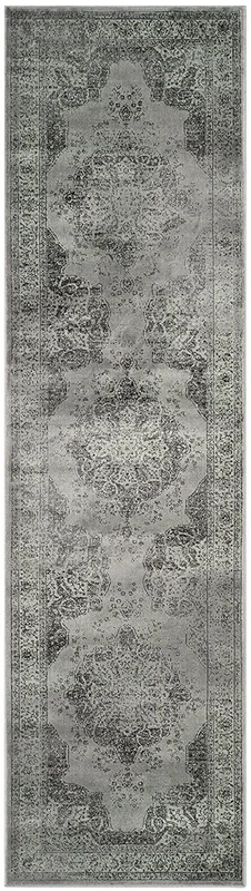 SAFAVIEH Traditional Rug for Living Room, Dining Room, Bedroom - Vintage Collection, Short Pile, in Grey and Multi, 66 X 244 cm