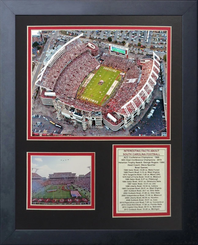 Legends Never Die South Carolina Gamecocks Williams-Brice Stadium Framed Photo Collage, 11 by 14-Inch - Image 1