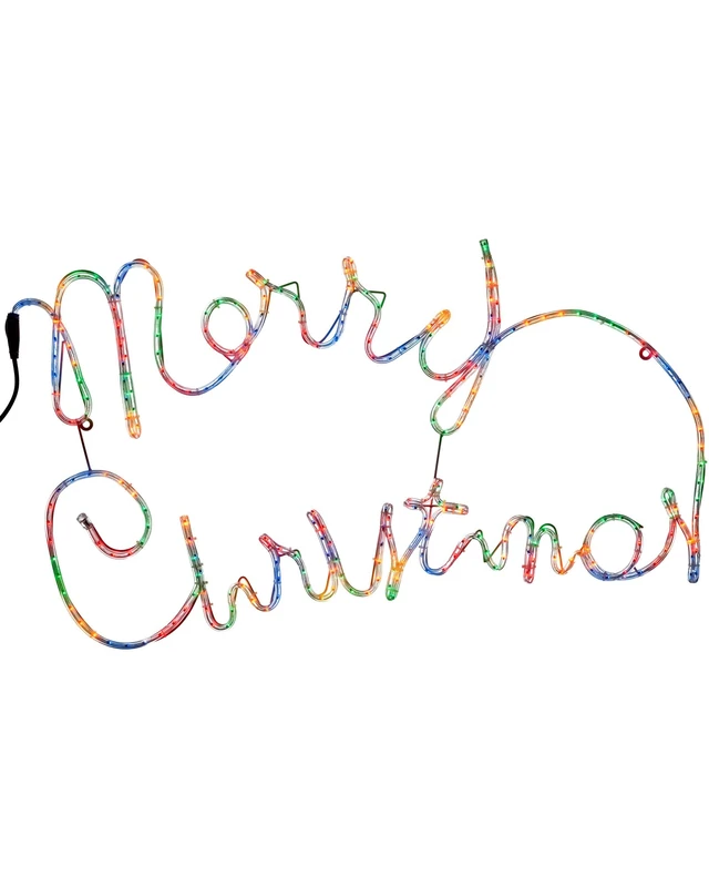WeRChristmas Merry Christmas Rope Lights Silhouette Decoration, 100 cm - Large, Multi-Colour
