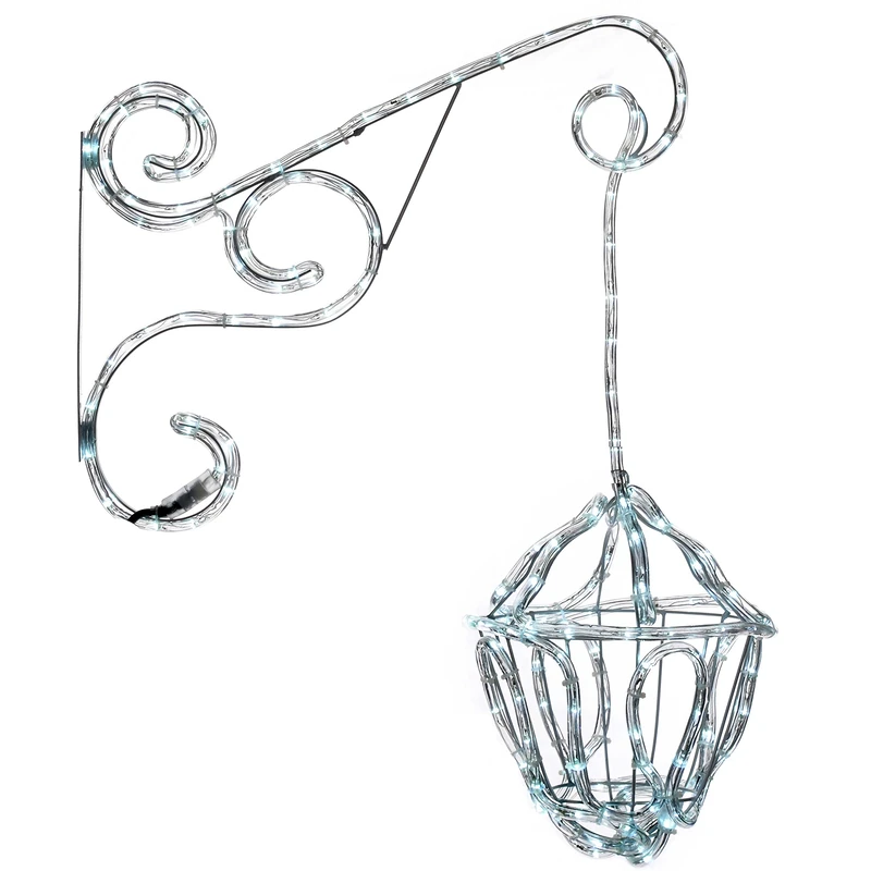 WeRChristmas LED Flashing Lantern Silhouette Christmas Decoration, 60 cm - White