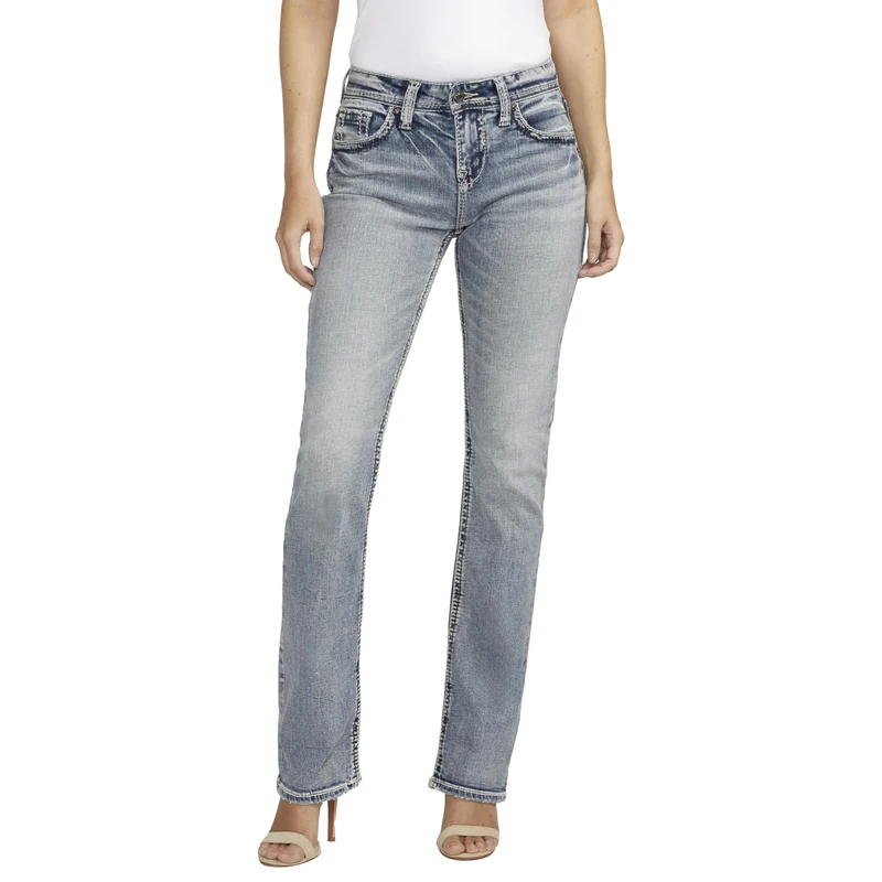 Silver Jeans Co. Women's Suki Curvy Fit High Rise Baby Bootcut Jean, Indigo, 25W x 31L - Image 1