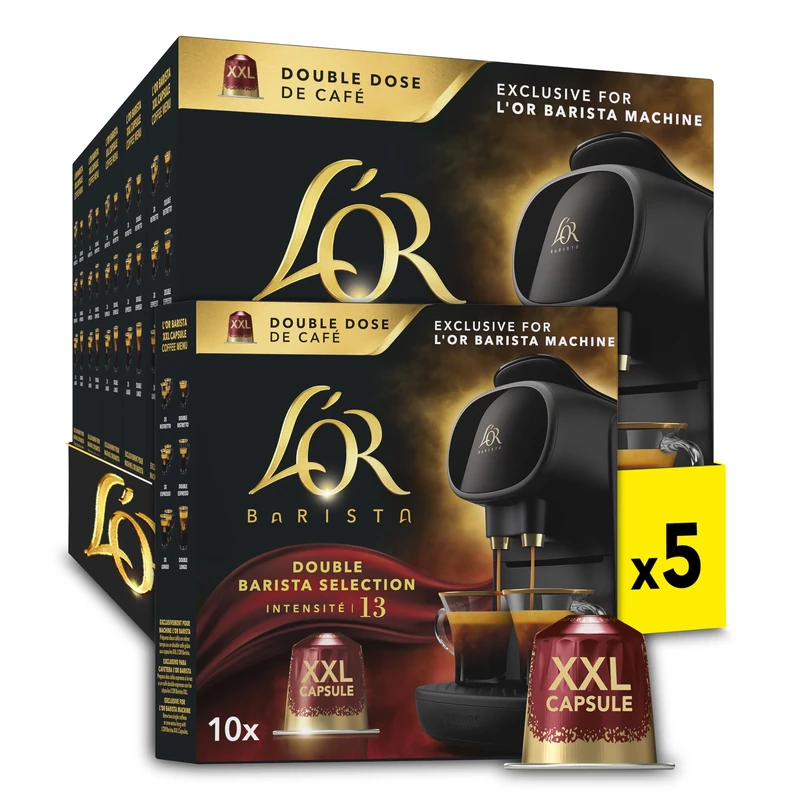 L’OR BARISTA Double Barista Selection XXL Aluminium Coffee Capsules (5 X 10 Pods) Intensity 13