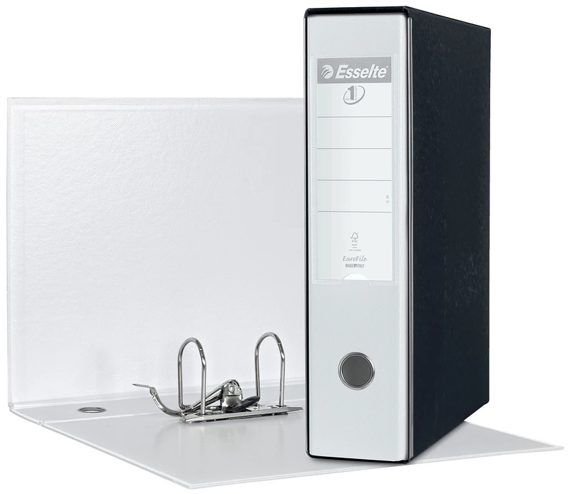 Esselte – RACCOGLITORE EUROFILE with Lever Mechanism Plastic Coated Cardboard,White,8 cm