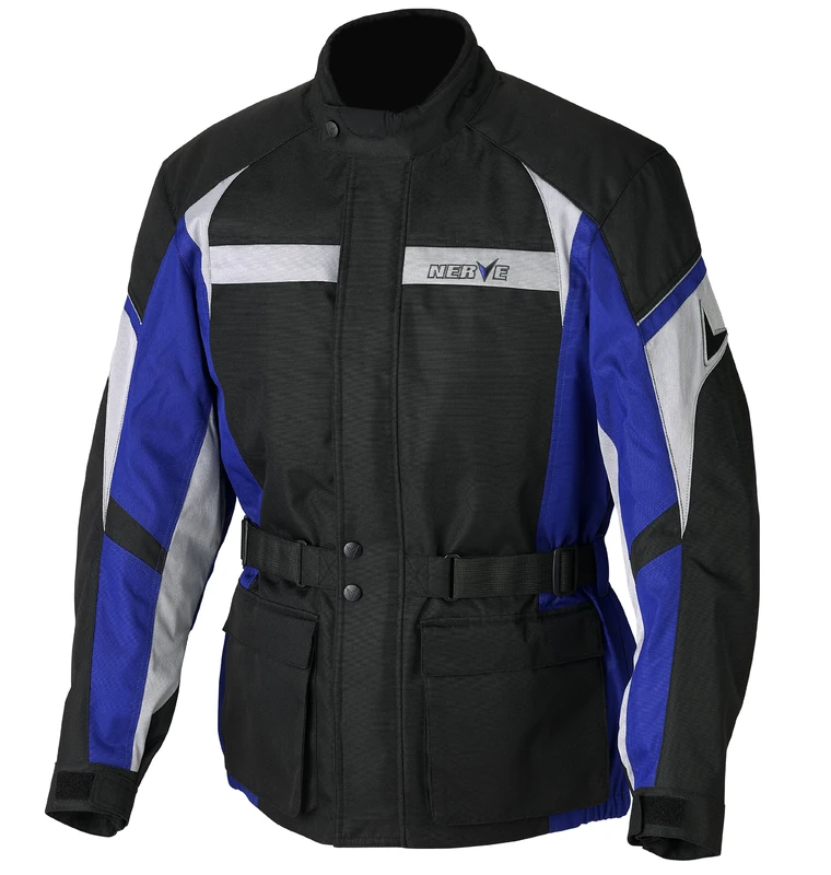 Nerve 1510110202_06 Smart Motorcycle Jacket, Black/Blue, XXL - Image 1