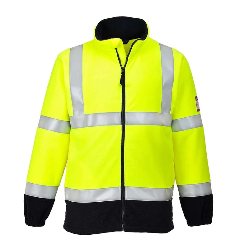 Portwest Flame Resistant Anti-Static Hi-Vis Fleece, Size: XXXL, Colour: Yellow, FR31YERXXXL