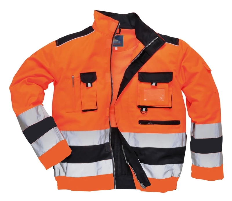 Portwest Lille Hi-Vis Jacket, Size: XXL, Colour: Orange/Navy, TX50ONRXXL