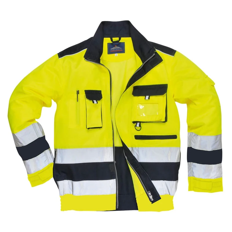 Portwest Lille Hi-Vis Jacket, Size: XXL, Colour: Yellow/Navy, TX50YNRXXL
