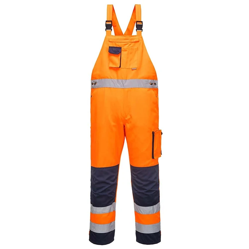 Portwest Dijon Hi-Vis Bib and Brace, Size: XXL, Colour: Orange/Navy, TX52ONRXXL