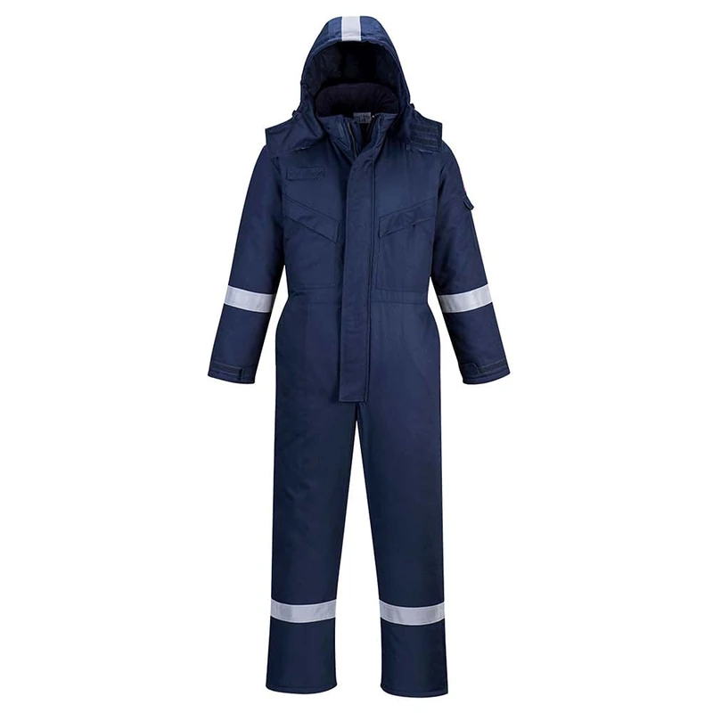 Portwest FR Anti-Static Winter Coverall, Size: M, Colour: Navy, FR53NARM