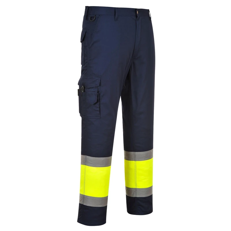 Portwest Hi-Vis Two Tone Combat Trouser, Size: S, Colour: Yellow/Navy, E049YNRS