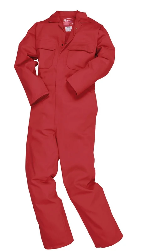 Portwest BIZ1 Mens Heat Flame Resistant Welding Overalls Bizweld FR Protective Boiler Suit Work Coveralls Durable Workwear Mechanics Warehouse Garages Red, 4X-Large