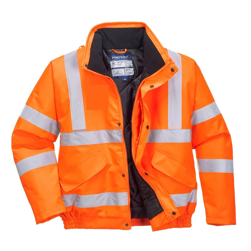Portwest RT32 Hi-Vis Winter Bomber Jacket Waterproof Cold Protection EN342 Certified Reflective Tape Texpel Eco Fabric Multiple Pockets Detachable Hood, Orange, S - Image 1