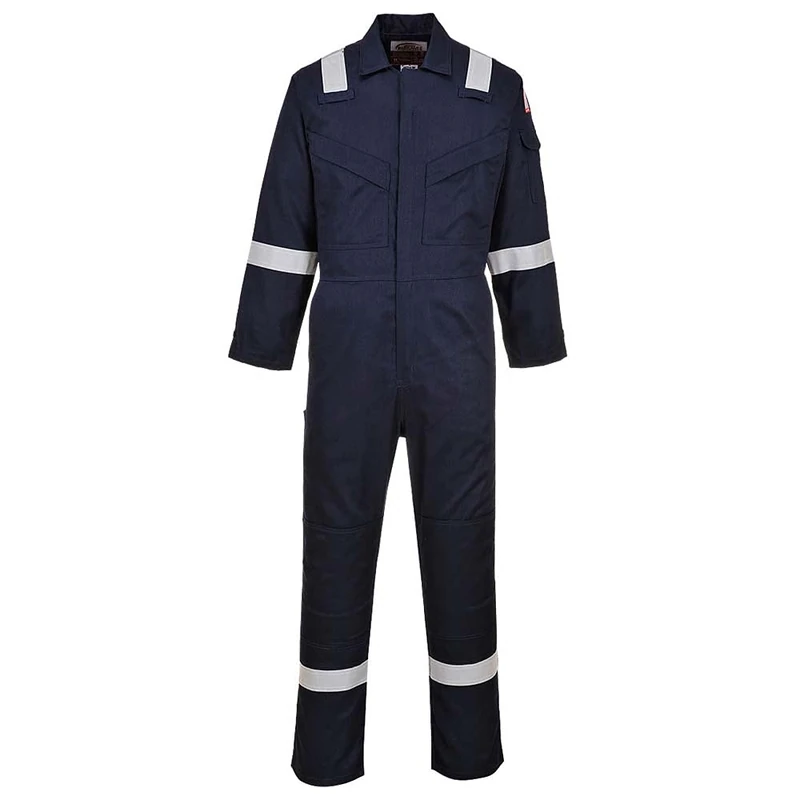 Portwest Flame Resistant Light Weight Anti-Static Coverall 280g, Size: 5XL, Colour: Navy, FR28NAR5XL