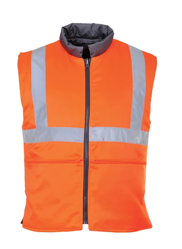 Portwest Hi-Vis Reversible Bodywarmer RIS, Size: M, Colour: Orange, RT44ORRM