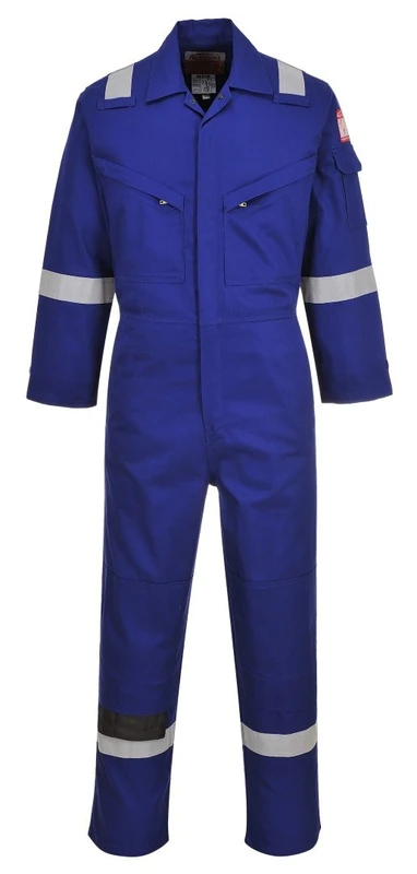 Portwest Flame Resistant Light Weight Anti-Static Coverall 280g, Size: XXL, Colour: Royal Blue, FR28RBRXXL