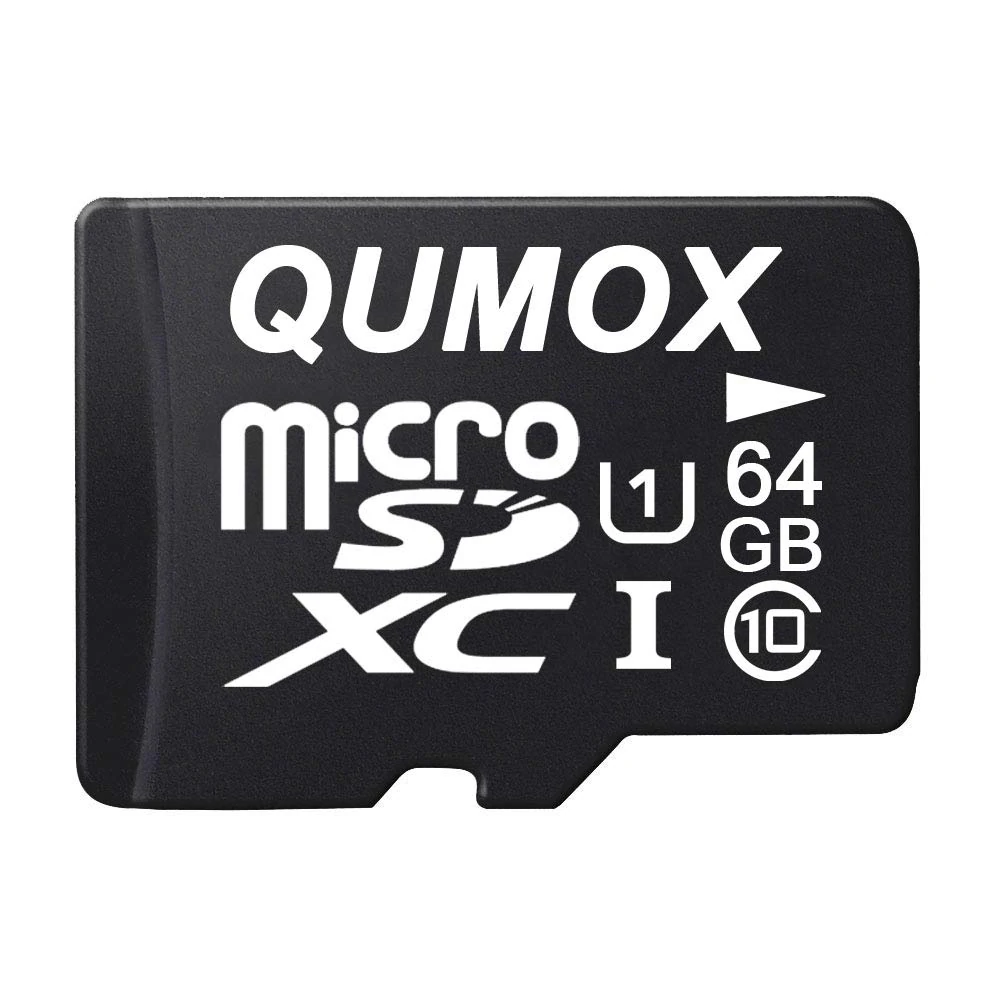 Qumox 64GB Class 10 UHS-I Memory Micro SD Card, Write Speed 20 MB/S, Read Speed Up to 40 Mb/S