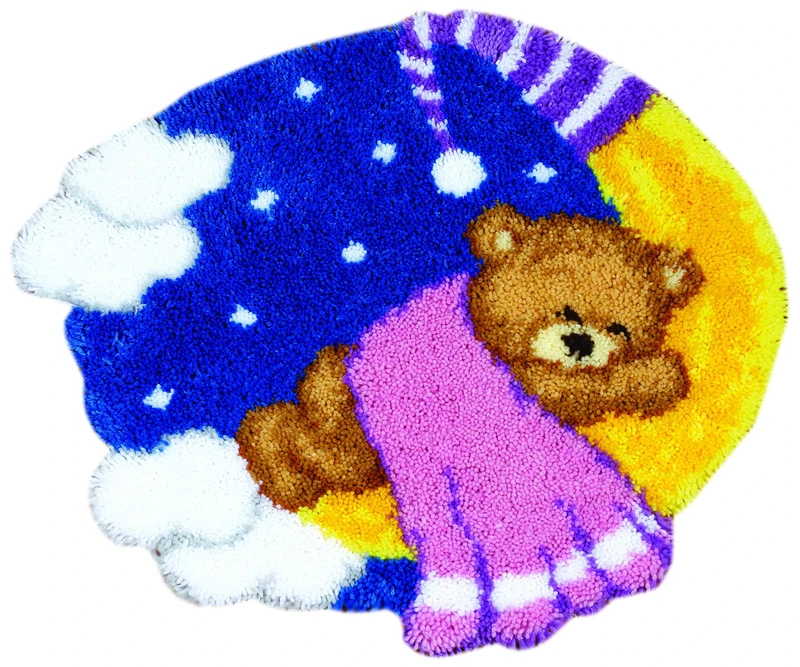 Vervaco 1-Piece Latch Hook Rug Teddy/Moon