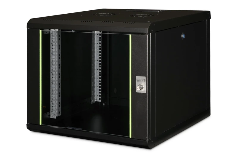 DIGITUS Network cabinet - 19-inch rack - 9U - Wall mounted - 600mm depth - load capacity 100kg - Unique Series - black