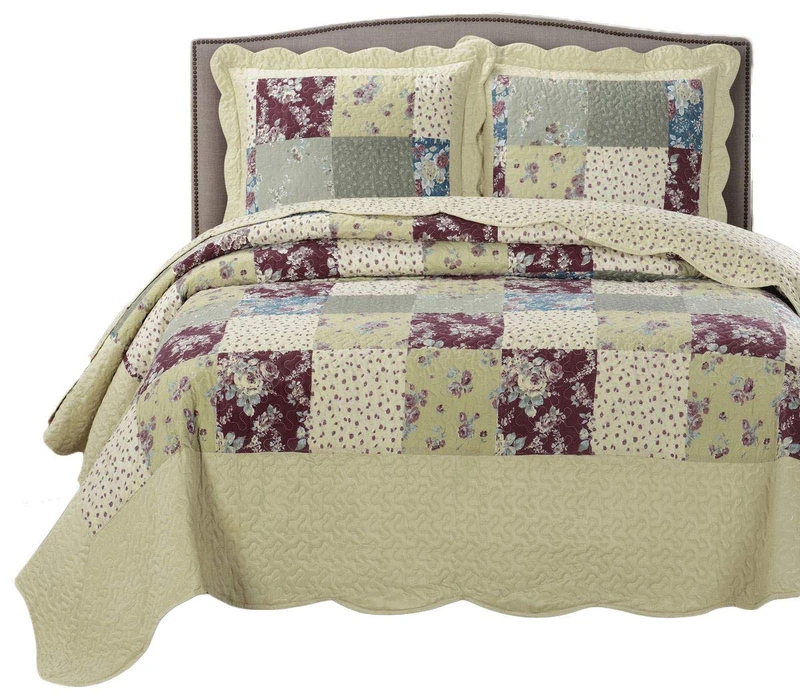 Royal Hotel Tania Oversized Coverlet Set King Cal-King Size – Luxury King Quilt Bedspread, All Season Soft Filled Quilts, Breathable Bed Spread Lightweight Comforter, 3 Piece Bedding Set