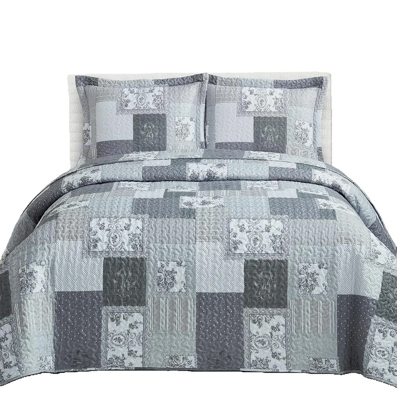 Royal Hotel La Rochelle Oversized Coverlet Set King Cal-King Size – Luxury King Quilt Bedspread, All Season Soft Filled Quilts, Breathable Bed Spread Lightweight Comforter, 3 Piece Bedding Set