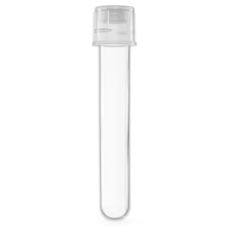 Globe Scientific Culture Tube, 110428, 5mL, 12 x 75mm, Polystyrene, Attached Dual Position Snap Cap, STERILE, 25/Bag, 500/Case