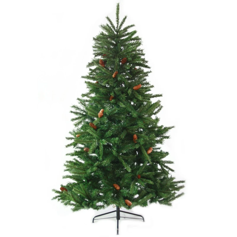 WeRChristmas 6 ft Mountain Pine Christmas Tree with Pine Cones and Easy Build Hinged Branches