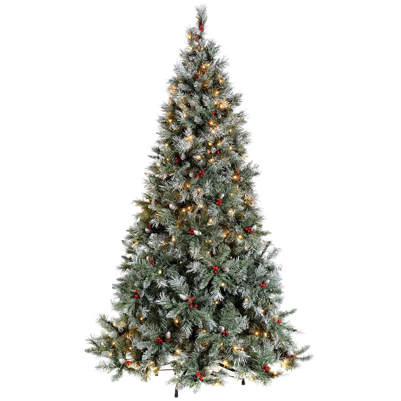 WeRChristmas Pre-Lit Scandinavian Blue Spruce Christmas Tree with 300 Chasing Warm LED Lights, 6 feet/1.8m