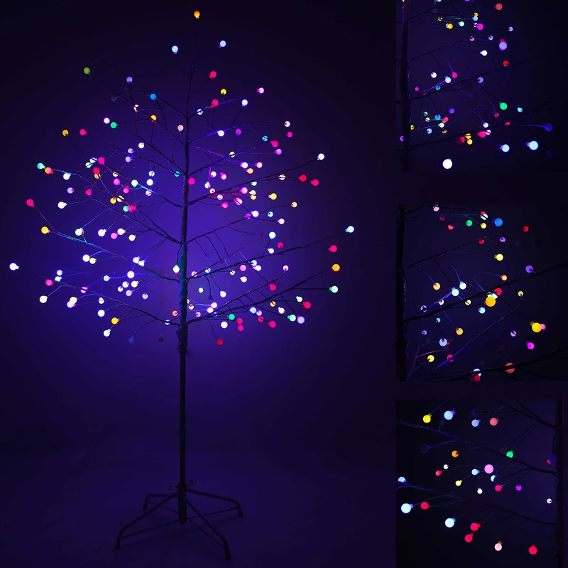 WeRChristmas Pre-Lit 168 Colour Changing Multi-Colour Flash LED Berry Tree, 6 Feet/1.8 m