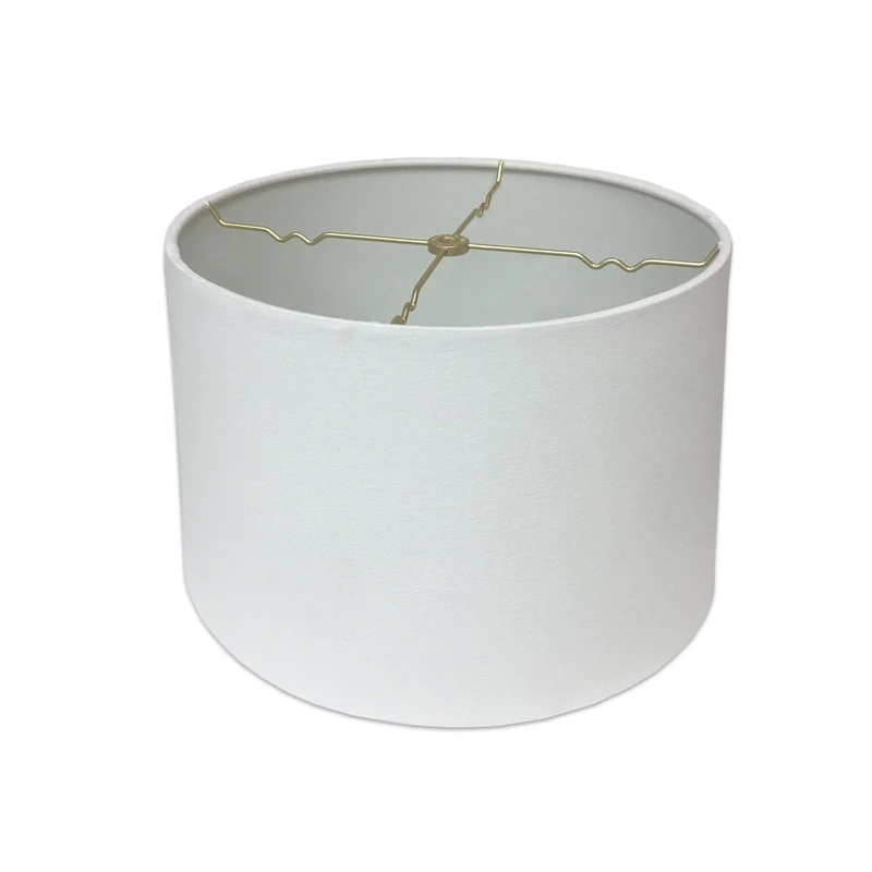 Royal Designs Shallow Drum Hardback Lamp Shade, Linen White, 15 x 16 x 10