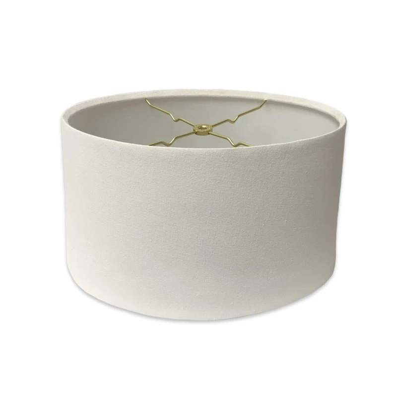Royal Designs Shallow Oval Linen White Lampshade 8x10x5.5