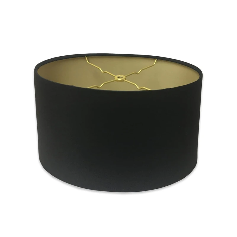 Royal Designs Shallow Oval Hardback Lamp Shade, Black, 12 x 14 x 8.5