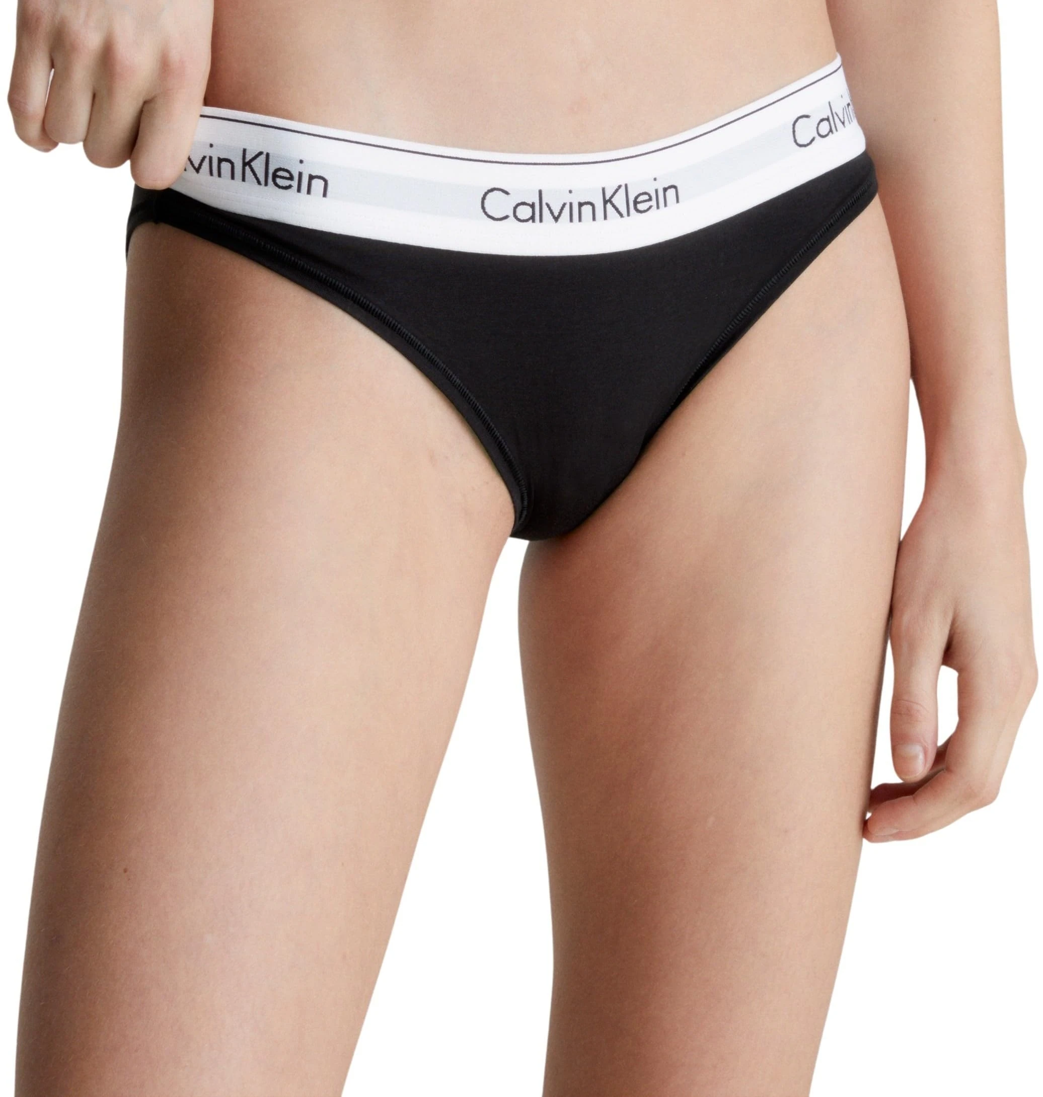 Calvin Klein - Women's Underwear - Bikini Brief - Modern Cotton - Medium Rise Waist - Signature Waistband Elastic - Black - M