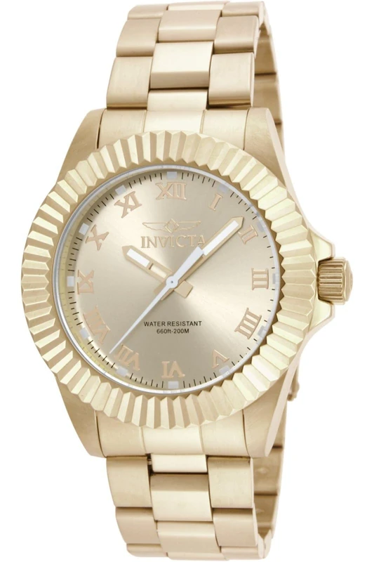 Invicta Pro Diver 16739 Men's Watch - Waterproof - Analogue - Quartz Movement - stainless steel with gold dial - 44mm - Image 1